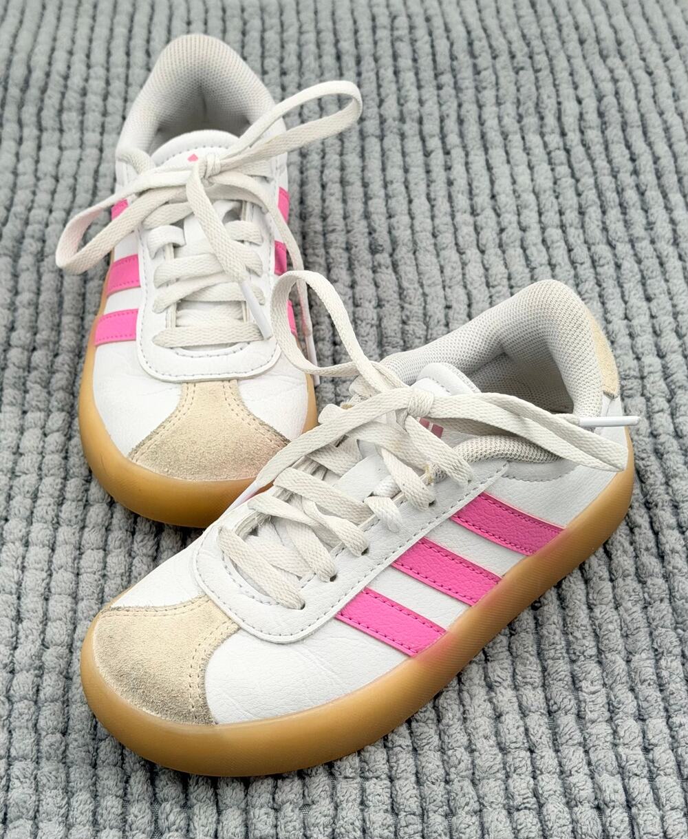 Adidas Little Kids Pink White VL Court 3.0 Casual Sneakers Size 11K